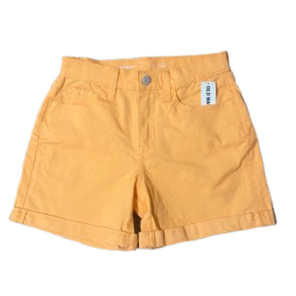 Old Navy Girls Orange High-Waist Cotton Shorts